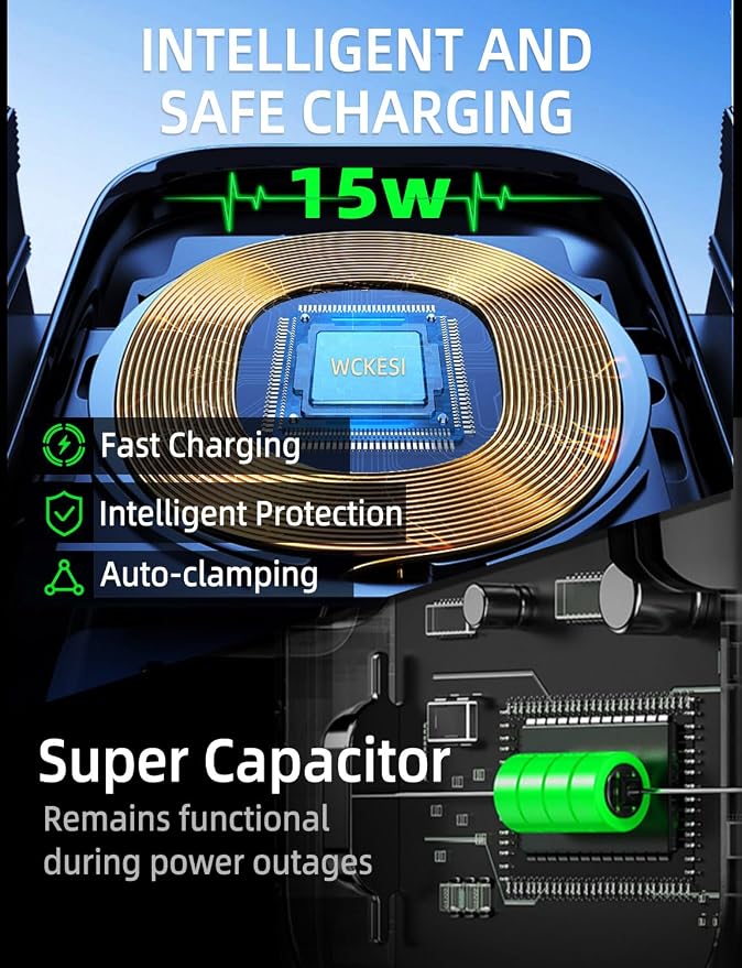 Wireless car Charger Phone Holder Mount - Image 6