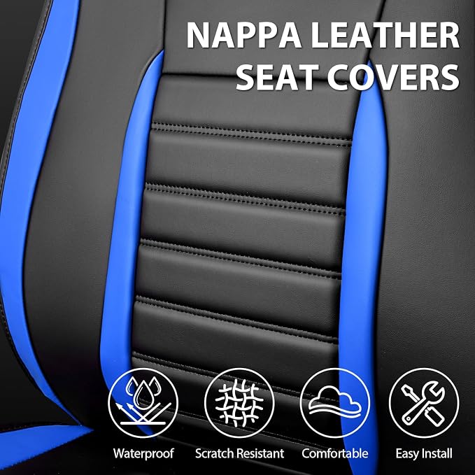 CAR PASS Nappa Leather Car Seat Covers Front Seats, Luxury Seat Protector - Image 7
