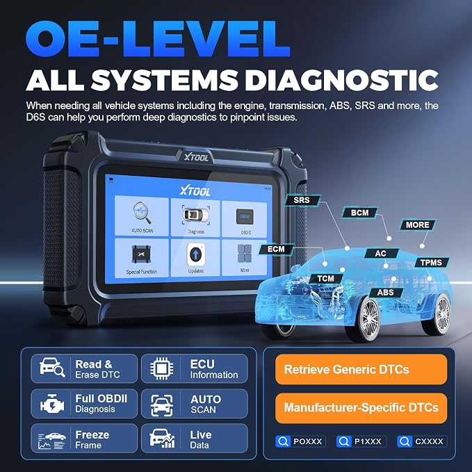XTOOL D6 OBD2 Scanner, 2025 Full System Diagnostic Scanner - Image 3