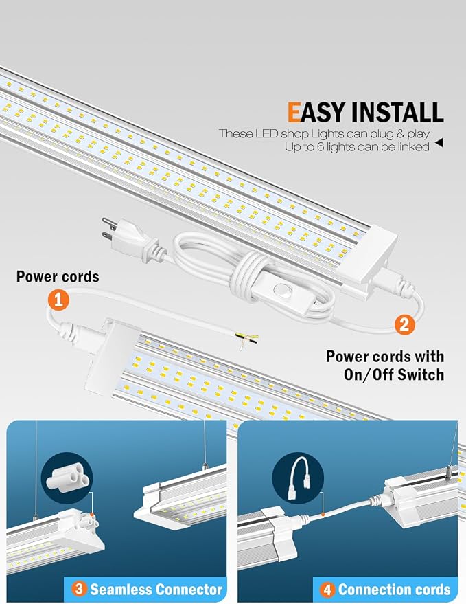 Upgrade Hanging | Surface Mount 4' Led Shop Lights - Image 3