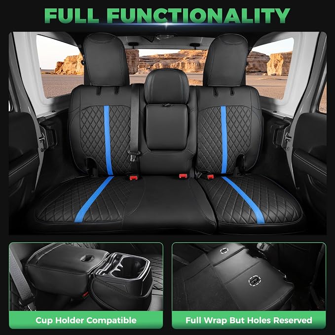 for Jeep Wrangler Seat Covers 4Door JL 2018 2019 2020 2021 2022 2023 2024 2025 - Image 5