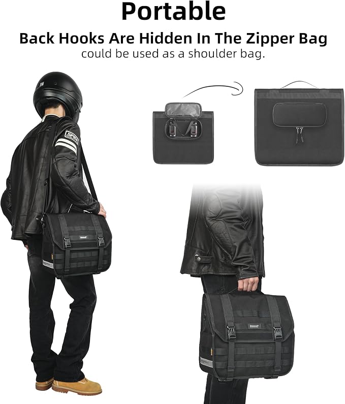 Rhinowalk Motorcycle Saddlebags, Waterproof Saddlebags, Quick Release 13L - Image 7