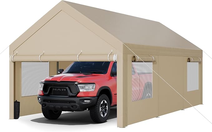 JY QAQA Carport, 12x20 FT Heavy Duty Carport - Image 2