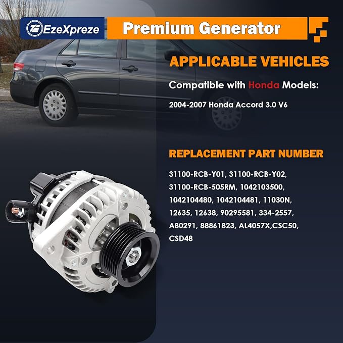 EzeXpreze New Alternator fit for Honda for Accord 2004 2005 2006 2007 130Amp - Image 2