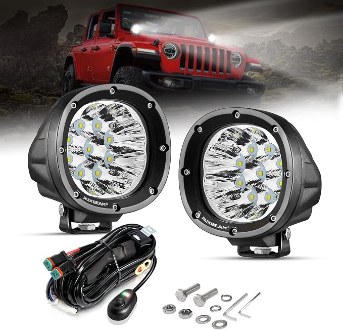 Auxbeam 4 Inch Round LED Offroad Lights 2PCS 90W LED Light Pods Round LED by Auxbeam
