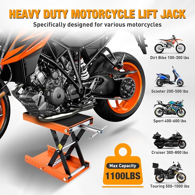 Nilight Motorcycle Lift Jack 1100 LBS Scissor Jacks Stand Lift - Image 2