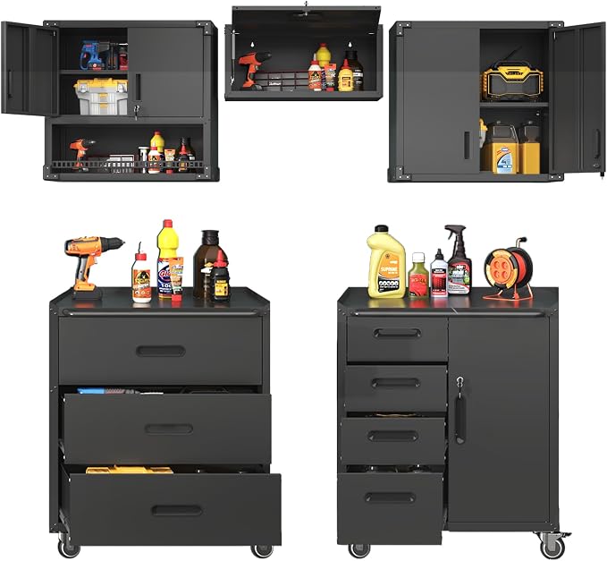 Metal Tool Cabinet, Garage Storage Cabinet System, Wall Cabinet & Locking by VIYET