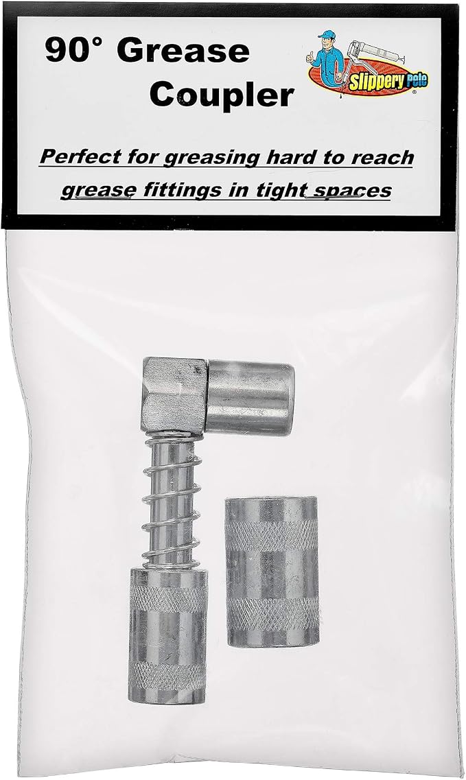 Slippery Pete 90 Degree Grease Coupler Snaps on to Grease Fittings in Tight - Image 6