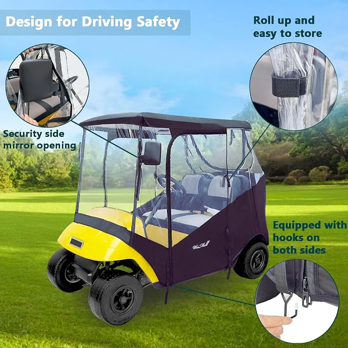 Golf Cart Enclosure Fit for EZGO TXT EZGO RXV 2 Passenger 2-Person Seaters - Image 2