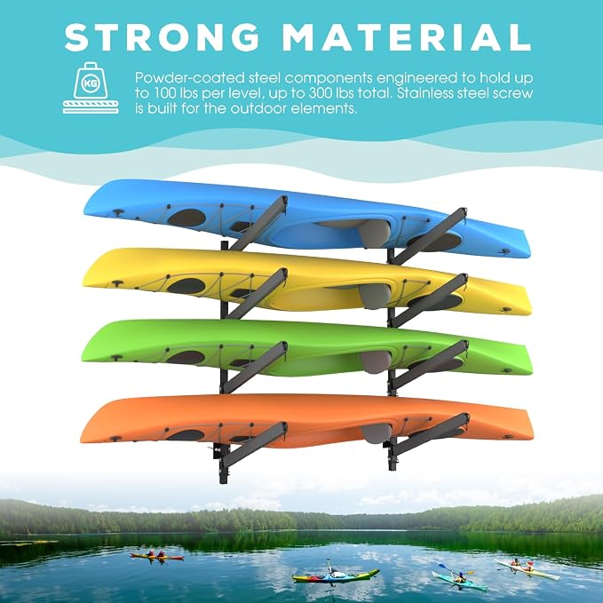 Kayak Storage Rack, Heavy Duty Freestanding Sup Storage Stand - Image 7