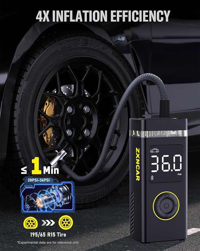 Tire Inflator Portable Air Compressor, 180PSI 20000mAh Pump - Image 2