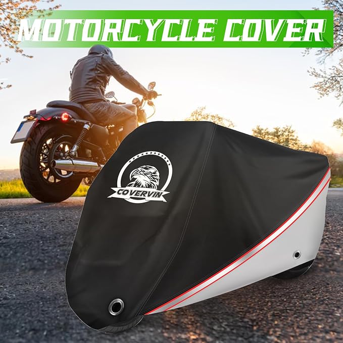 COVERVIN Motorcycle Cover, All Weather Outdoor Waterproof Night Protection - Image 7
