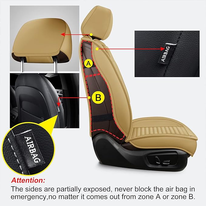 LINGVIDO Car Seat Covers, Breathable and Waterproof Faux Leather Automotive - Image 4
