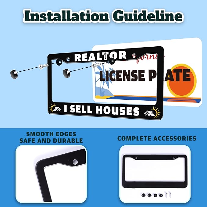 Realtor I Sell Houses License Plate Frame Funny House License Plate Holder - Image 4
