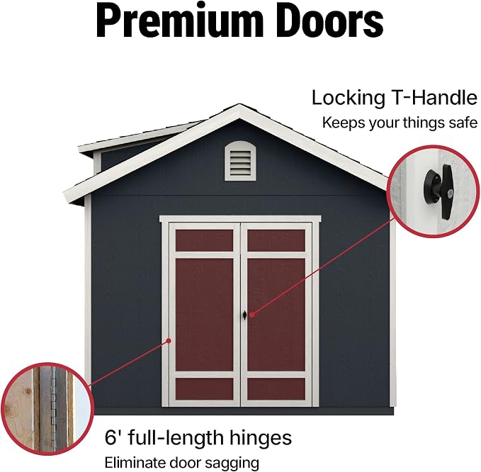 Handy Home Products Designer 12x10 Wooden Storage Shed - Image 9