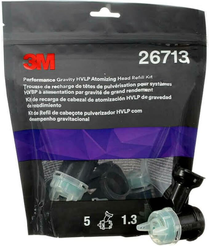 3M Performance Gravity HVLP Atomizing Head Refill Kit, Size 1.3, by 3MAutomotive
