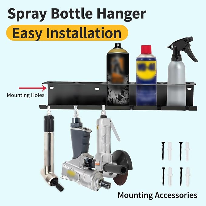 4 Pack Aerosol Spray Can Holder Rack, Wall Mounted Spray Bottle Holder Heavy - Image 5