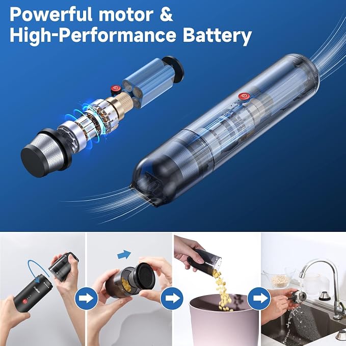 RUBOT Handheld Vacuum Cleaner, 16000PA Powerful Suction Car Vacuum Protable - Image 4