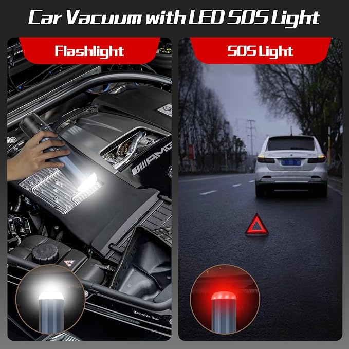 Chuboor Car Vacuum Cleaner High Power Cordless Rechargeable, 16000PA Powerful - Image 2