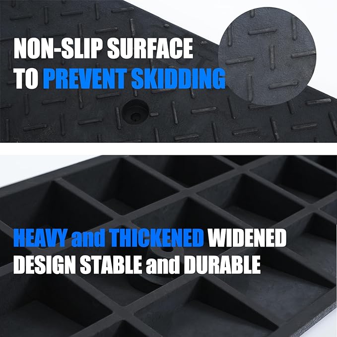 Heavy Duty Rubber Curb Ramps, 2 Pack, 6600 LBS/3T Capacity, - Image 4
