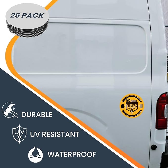 Magnet Me Up Customizable 30 Mil Round Magnet- 6”, 50 PK Weatherproof Car Magnet - Image 4