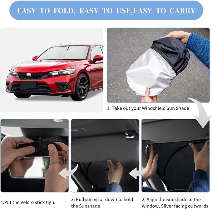 for Honda Civic 2022-2024 2025 Sun Shade Sunshade Windshield Cover, 4-Layer - Image 6