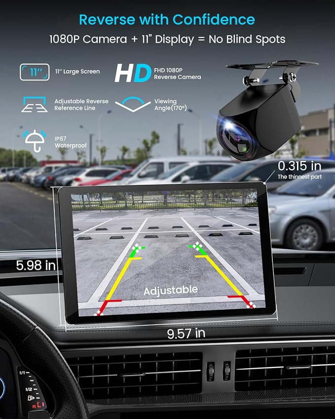 11" Extra Large Wireless Apple CarPlay Screen - Image 8