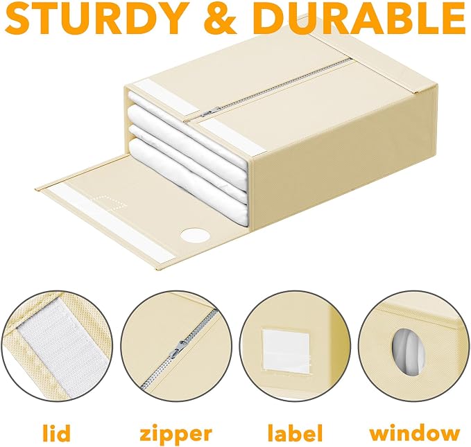 SpaceAid 9 Pack Bed Sheet Organizers and Storage, Foldable Sheet Organizer - Image 6