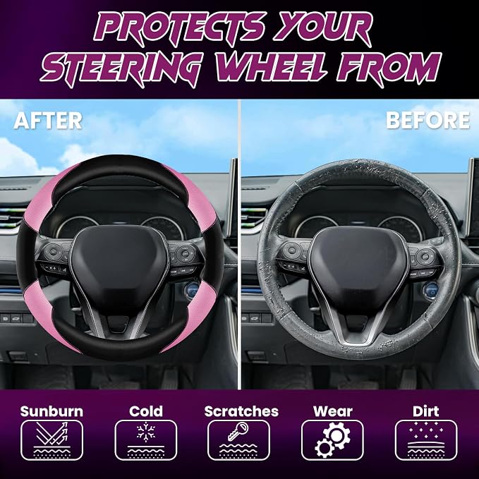 Soft Leather Steering Wheel Cover - Image 4