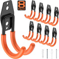 8 Pack 4.7x2.6 Inch Utility Steel Wall Mount Heavy Duty Garage Hooks by Cpais
