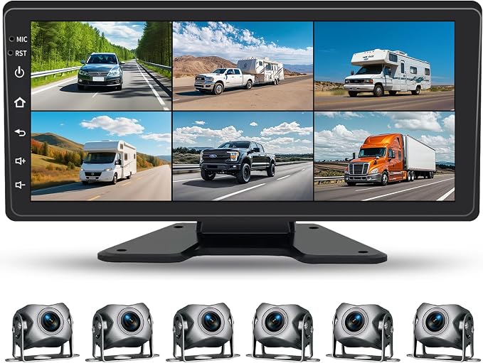 6 Channel Backup Camera System, 1080P Rearview Camera by Unknown