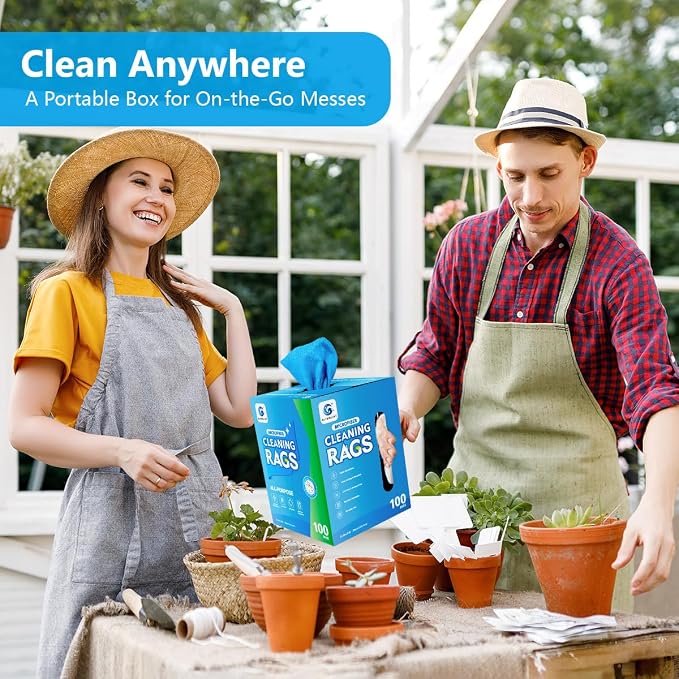 GLIMGLINT Microfiber Cleaning Cloth, 100 Pack Cleaning Rags, Ultra Absorbent - Image 8
