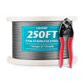 Lichamp 250FT 1/8" Stainless Steel Wire Rope Cable, Aircraft 316 SS Braided by Lichamp
