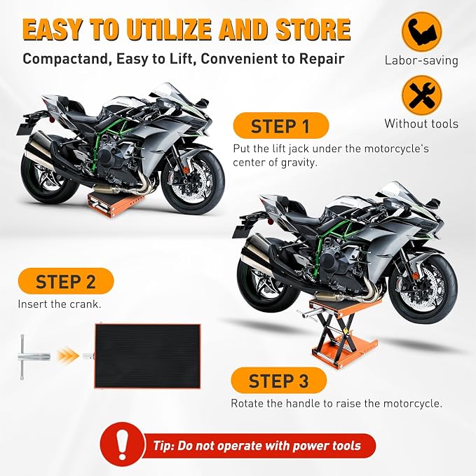 Nilight Motorcycle Lift Jack 1100 LBS Scissor Jacks Stand Lift - Image 7