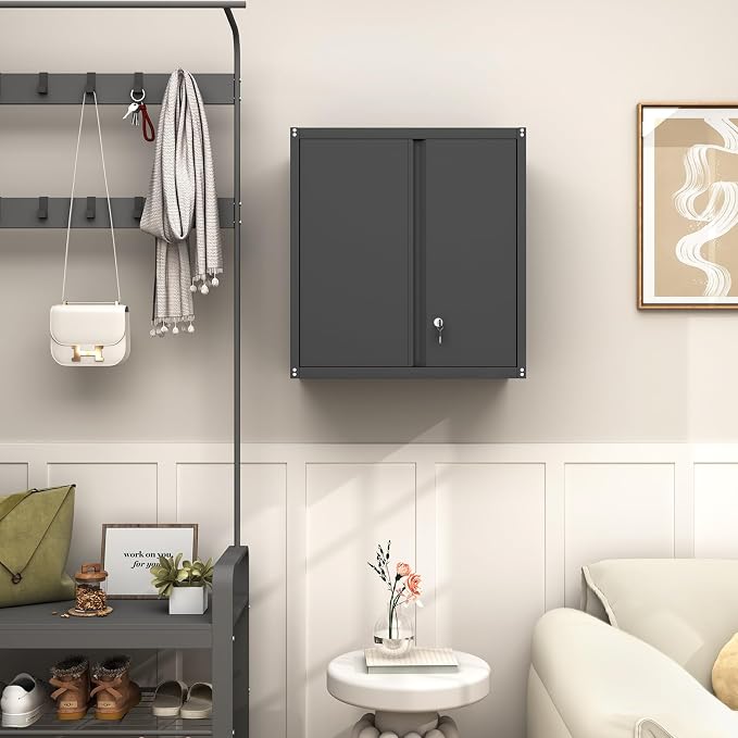 GREATMEET Metal Wall Cabinet, Wall Mounted Cabinet - Image 7