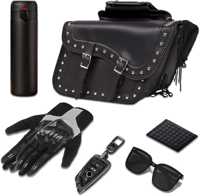 GARGOYLE BELLS Motorcycle Saddle Bags Synthetic Leather Motorcycle Luggage Bag - Image 6