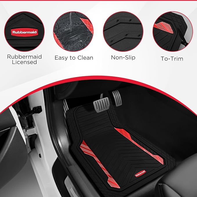 Rubbermaid Car Floor Mat, Heavy Duty All-Weather Car Mats Full Set - Image 6
