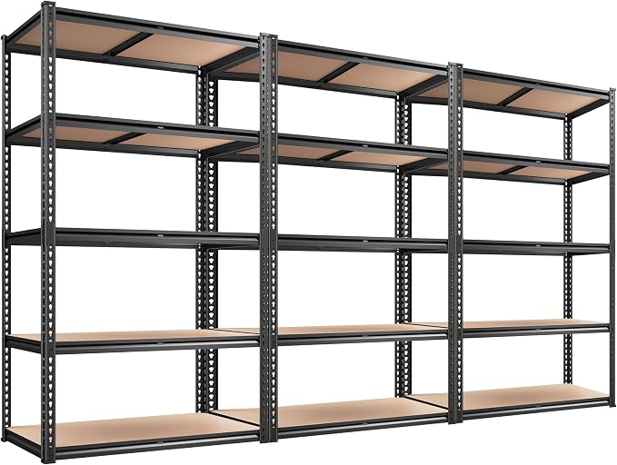 REIBII 2020LBS Storage Shelves 5 Tier Garage Shelving Heavy Duty, Adjustable by REIBII