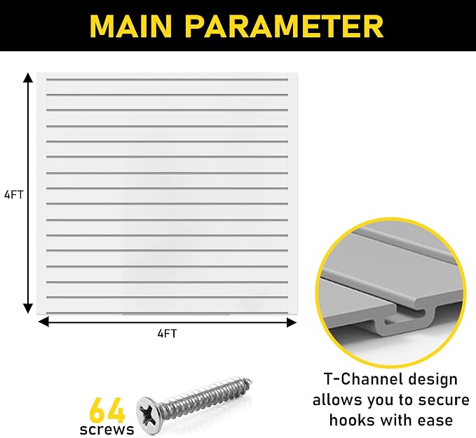 DLDIRECT Slatwall Panel Garage Wall Organizer: Heavy Duty Mounted PVC Rack - Image 7