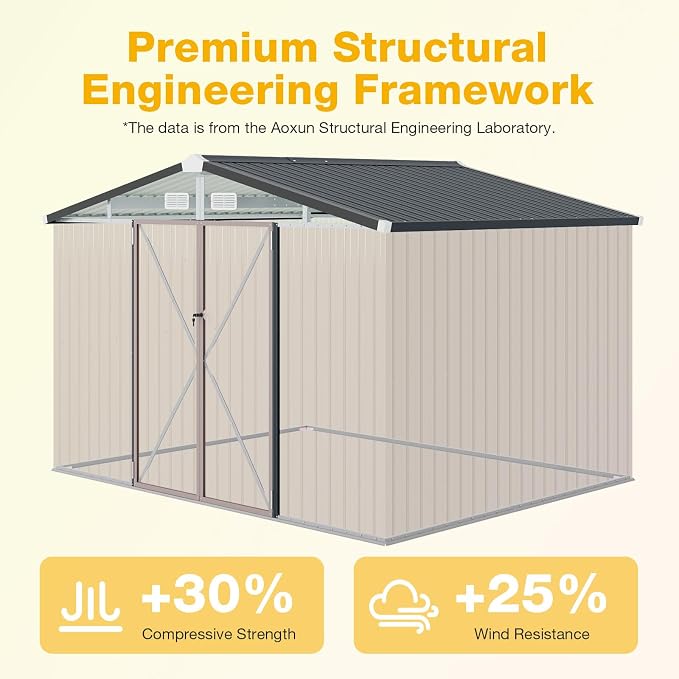 10x8 FT Outdoor Metal Storage Shed - Image 7