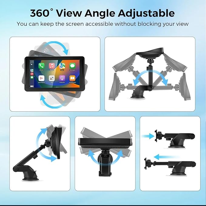 Portable Wireless CarPlay and Android Auto Screen - Image 8