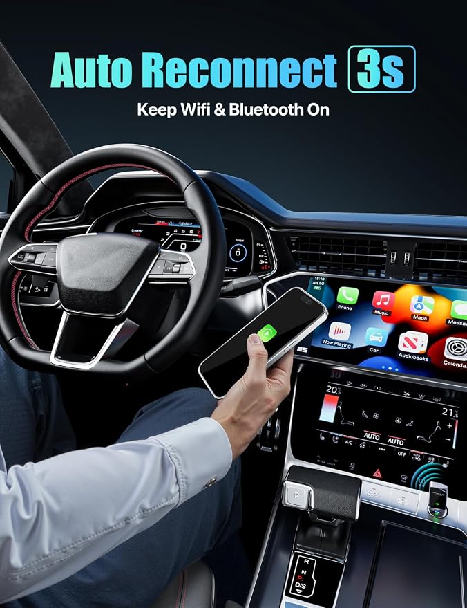 ZIUMIER Wireless CarPlay Adapter, Convert OEM Wired to Wireless CarPlay Dongle - Image 5