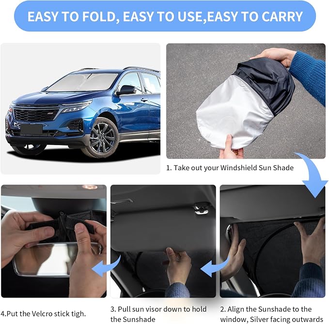 for Chevrolet Equinox 2018-2023 2024 2025 Sun Shade Sunshade Windshield Cover - Image 6