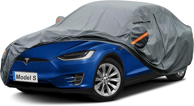 Premium Car Cover Custom Fit Tesla Model S, 16 Layers Heavy Duty Car Cover by GUNHYI