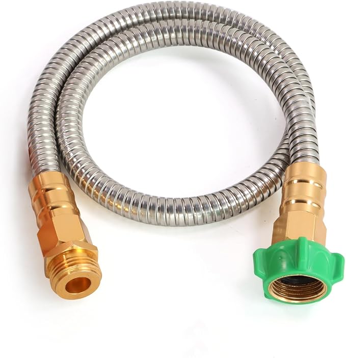 Metal Short Garden Hose 6 ft, 8 ft, 12 ft Flexible Stainless Steel Leader Hose by Sunifier