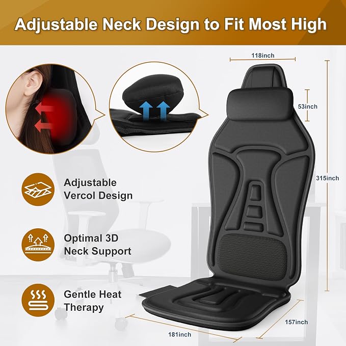 Back Massager with Heat for Pain Relief Deep Tissue, Portable Chair Massager - Image 2