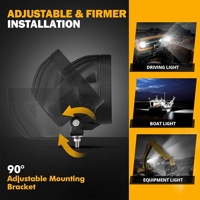 Auxbeam 4 Inch Round LED Offroad Lights 2PCS 90W LED Light Pods Round LED - Image 7