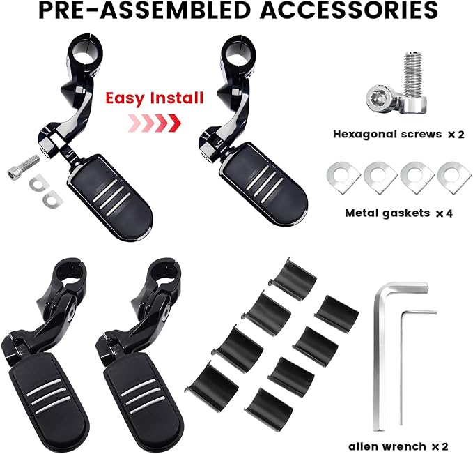 1.25" 32MM Motorcycle Adjustable Highway Pegs - Image 5