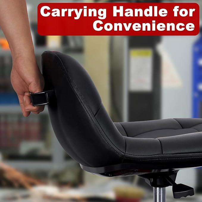 Rolling Stool with Wheels, Adjustable Shop Stool Mechanic Seat, Garage Shop - Image 6