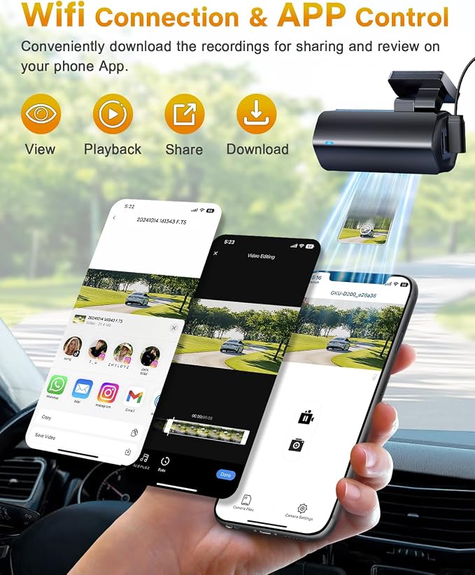 GKU 4K Dash Cam, Dash Cam Front - Image 5